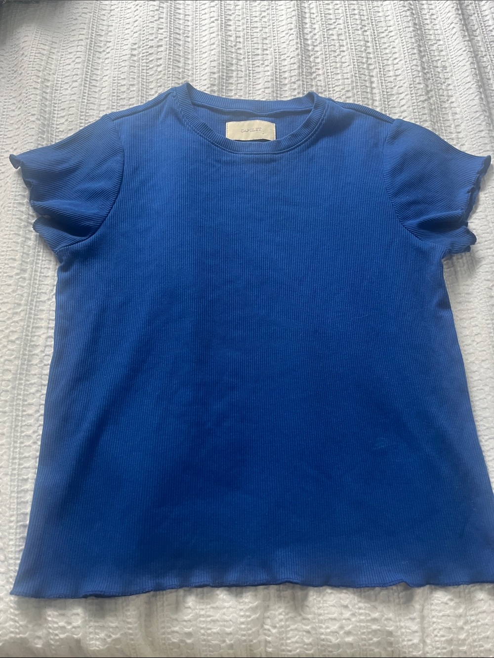 Capulet Royal Blue Ribbed Crew Tee